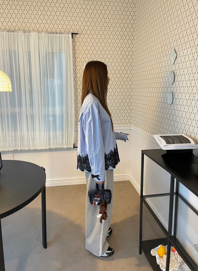 BOUTIQUE-L韓國直郵女裝新品推薦25春季25春夏真品襯衫蕾絲衫BOUTIQUE-L襯衫/蕾絲衫