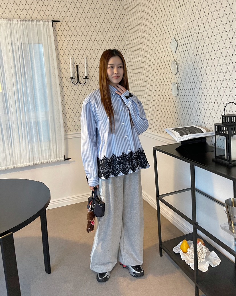 BOUTIQUE-L韓國直郵女裝新品推薦25春季25春夏真品襯衫蕾絲衫BOUTIQUE-L襯衫/蕾絲衫