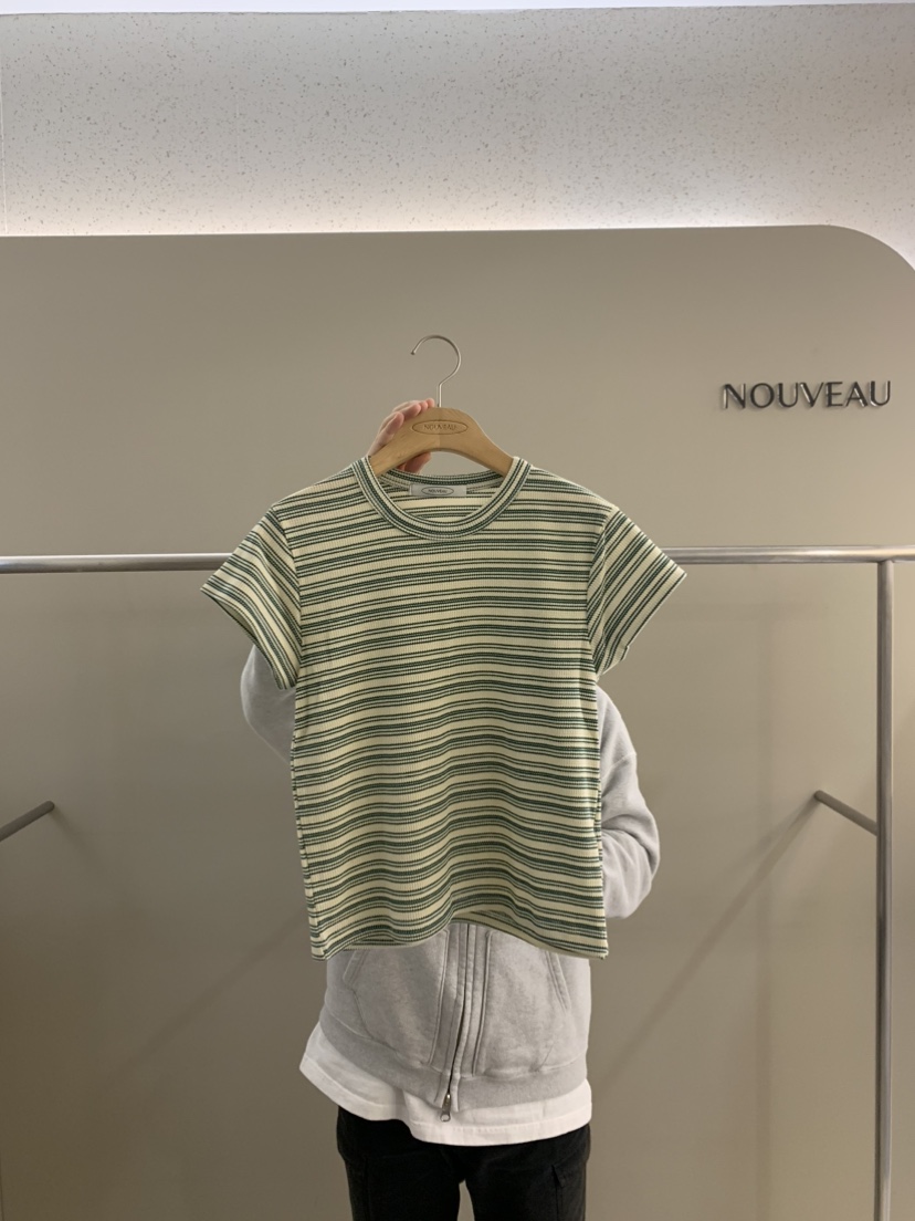 NOUVEAU韓國直郵女裝新款25春夏真品時尚人氣25春季職業T恤NOUVEAUT恤圖色2