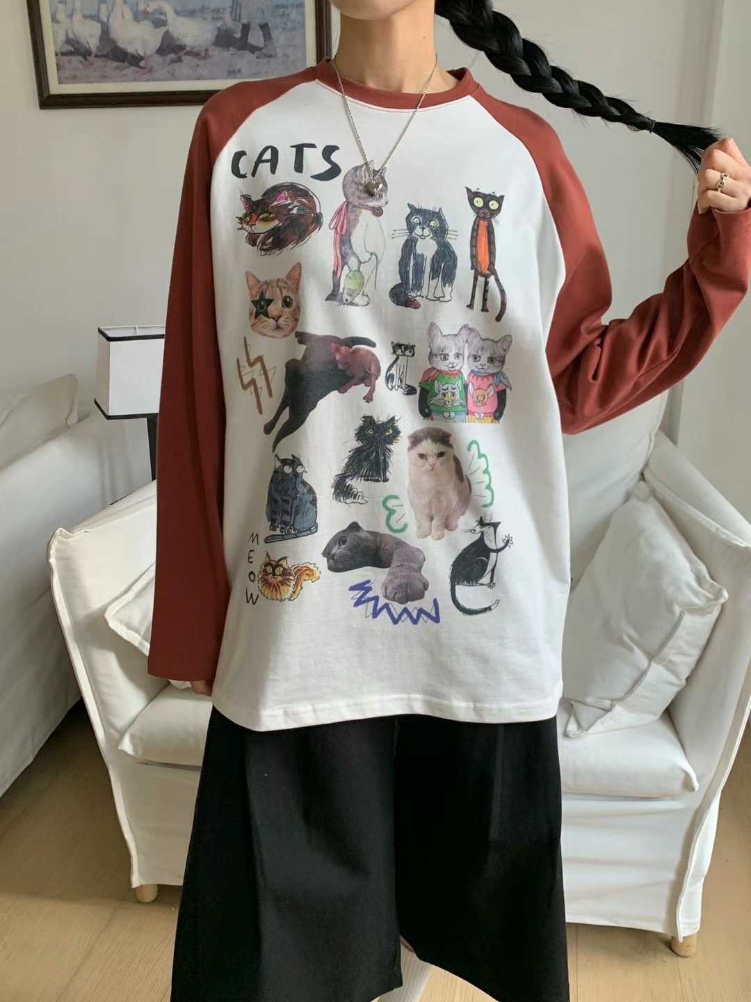 VIVACITY韓國直郵東大門代購女裝新品時尚熱賣休閑真品長袖T恤VIVACITY長袖T恤圖色1