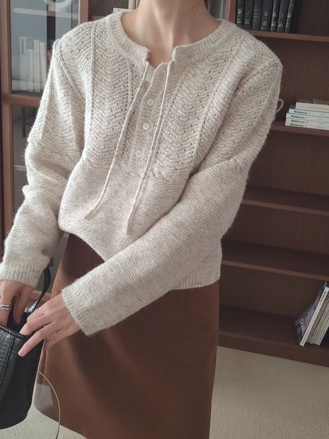 BRING韓國直郵東大門代購女裝新款休閑25春季真品推薦職業毛衣BRING毛衣