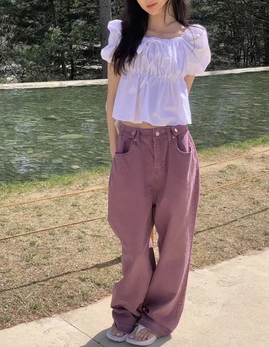 JJIM韓國直郵東大門代購女裝新款推薦熱賣時尚人氣真品休閑褲JJIM休閑褲圖色2