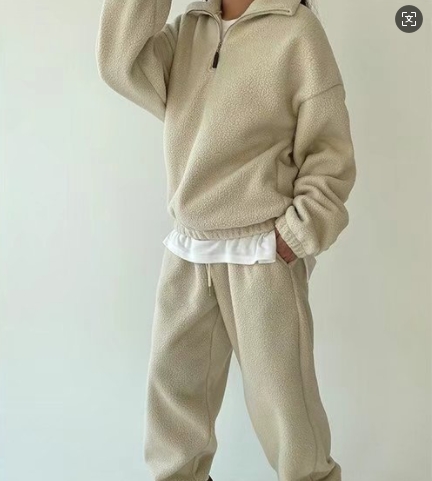 FLATYOU韓國直郵東大門實拍女裝新品25春季休閑衛衣羊毛拉鏈AUBEENDEAR衛衣