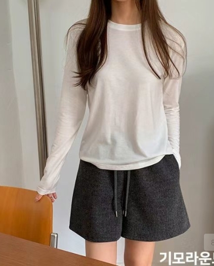 FLATYOU直郵韓國代購女裝新款25春夏時尚推薦熱賣長袖T恤圓領AUBEENDEAR長袖T恤