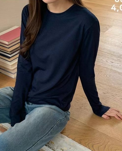 FLATYOU直郵韓國代購女裝新款25春夏時尚推薦熱賣長袖T恤圓領AUBEENDEAR長袖T恤圖色7