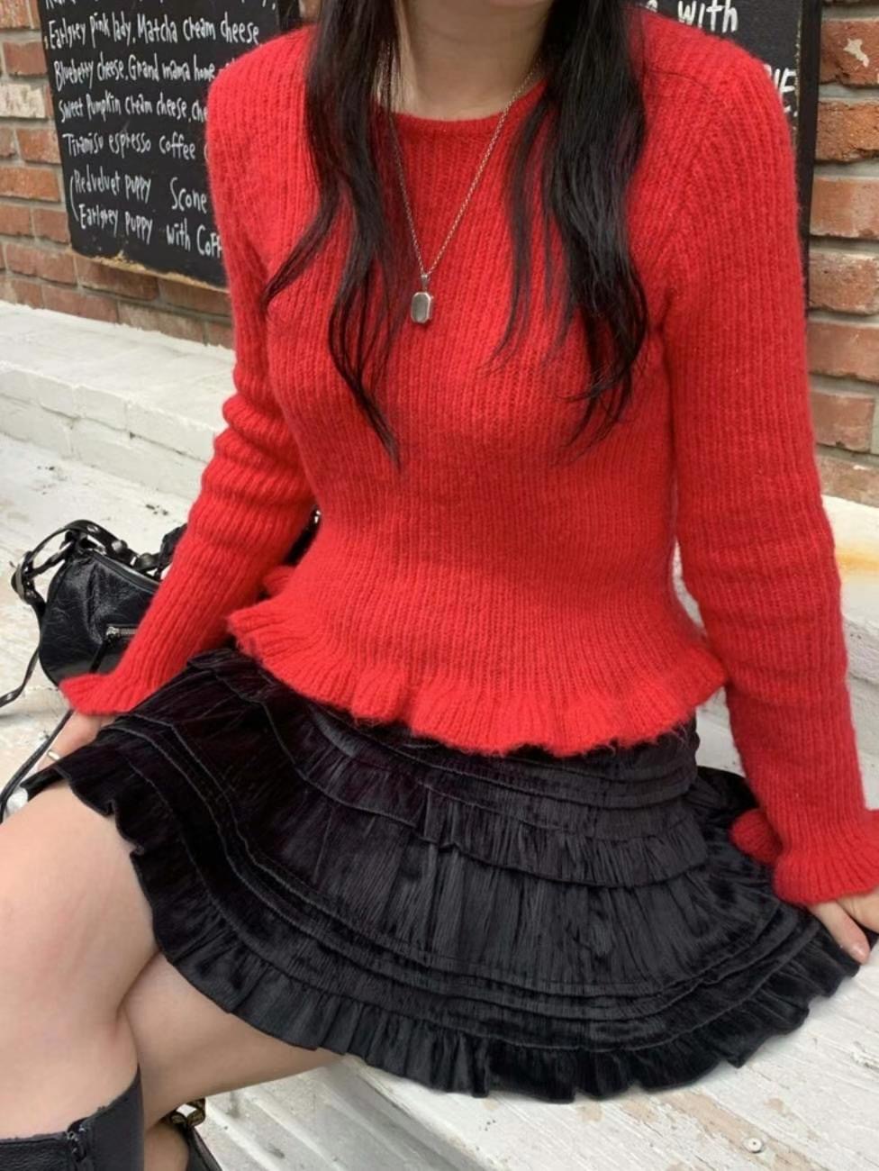 ASKMEAQUESTION直郵韓國代購女裝新品人氣休閑推薦熱賣針織衫ASKMEAQUESTION針織衫