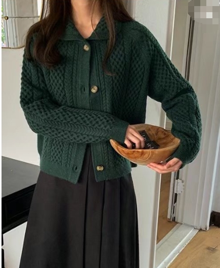 FLATYOU韓國直郵東大門實拍女裝新款職業推薦休閑25春夏毛衣開衫AUBEENDEAR毛衣圖色4