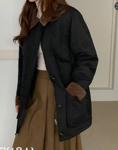 FLATYOU韓國直郵東大門實拍女裝新款25春季真品中長款大衣填充AUBEENDEAR中長款大衣圖色3