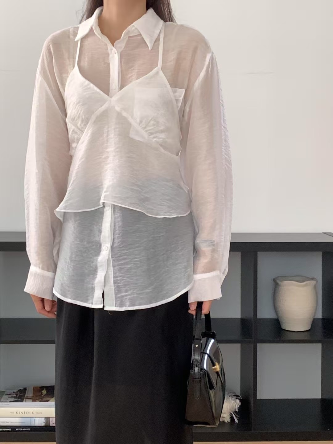 FORME東大門代購女裝新品25春夏職業休閑熱賣時尚襯衫蕾絲衫FORME襯衫/蕾絲衫