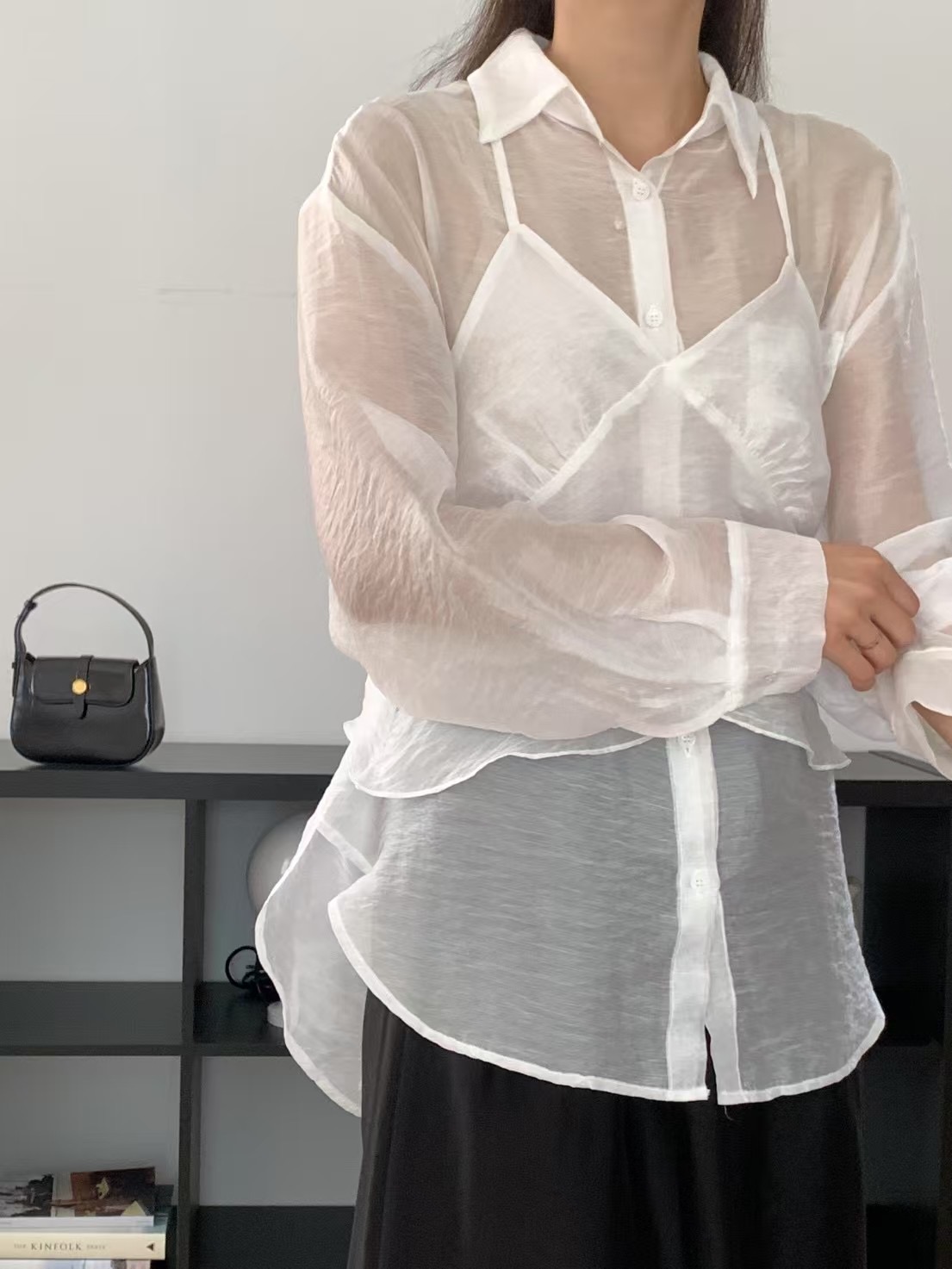 FORME東大門代購女裝新品25春夏職業休閑熱賣時尚襯衫蕾絲衫FORME襯衫/蕾絲衫