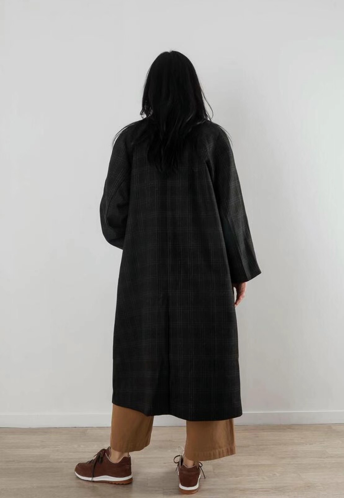 ATTIC韓國直郵女裝新款熱賣推薦25春夏休閑職業長款風衣格紋ATTIC長款風衣