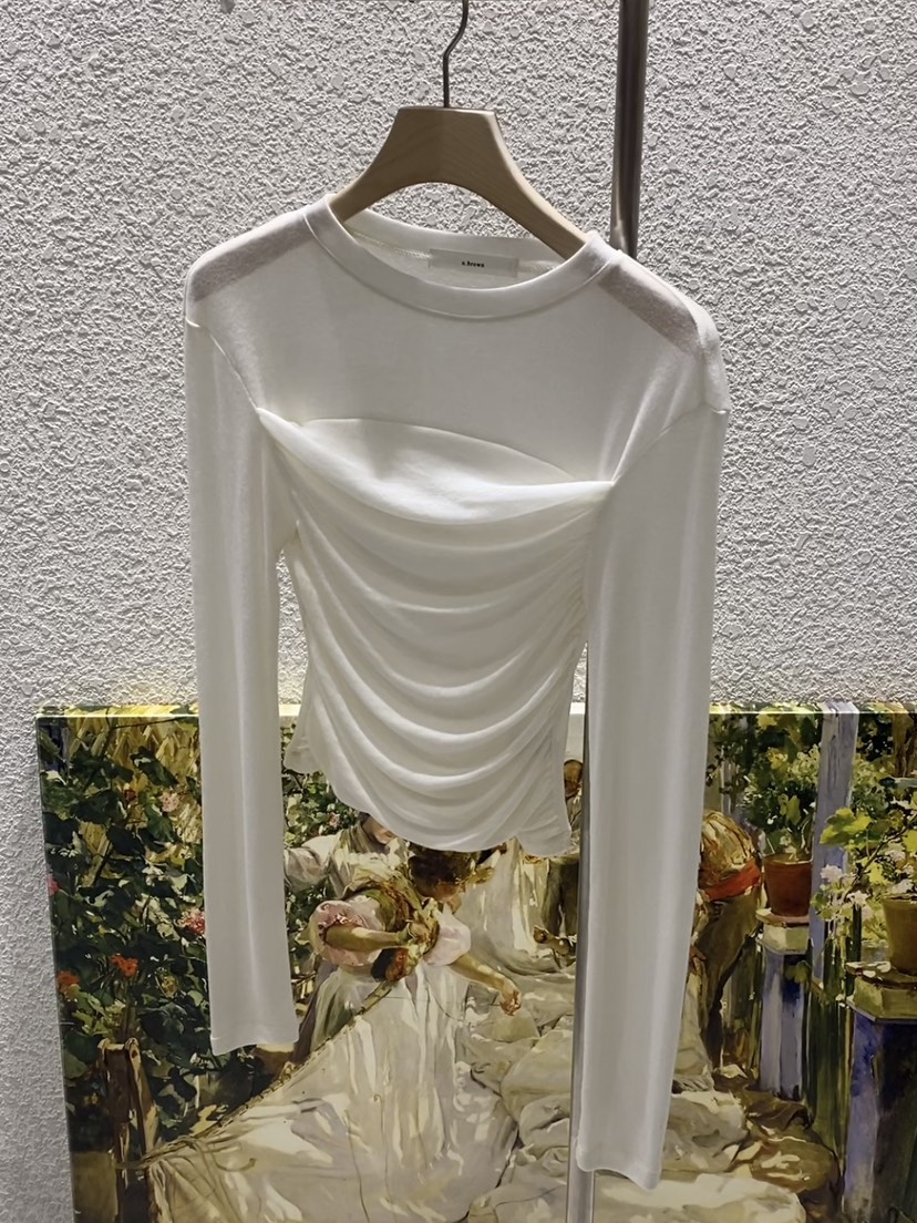 N BROWN韓國直郵女士新品人氣推薦25春夏職業休閑真品長袖T恤N BROWN長袖T恤圖色4