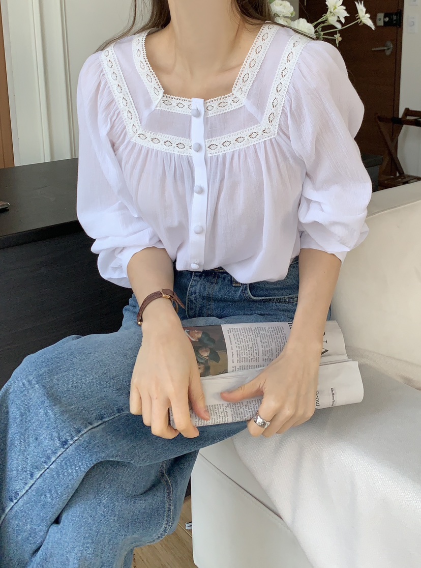 CEREAL韓國代購女裝新品時尚真品職業休閑推薦25春夏襯衫蕾絲衫CEREAL襯衫/蕾絲衫