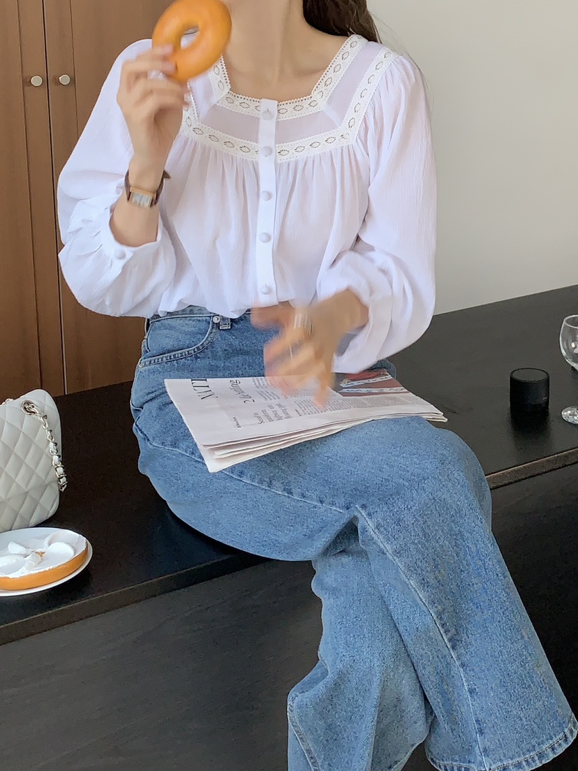 CEREAL韓國代購女裝新品時尚真品職業休閑推薦25春夏襯衫蕾絲衫CEREAL襯衫/蕾絲衫