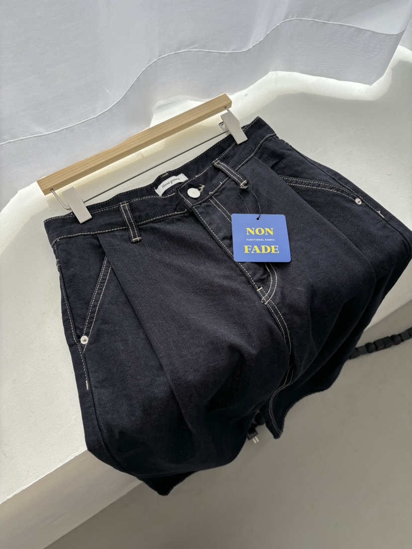 HOME GROUND東大門代購女裝新款人氣真品25春夏牛仔褲褶皺HOME GROUND牛仔褲
