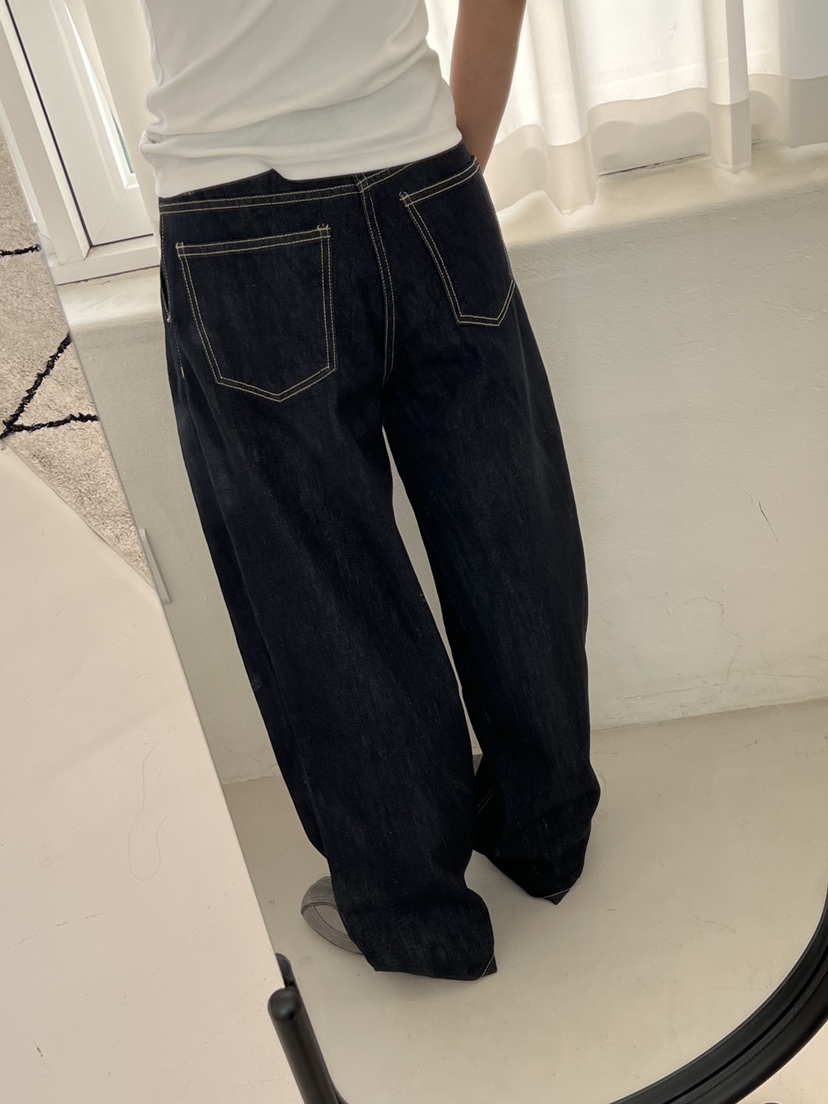HOME GROUND東大門代購女裝新款人氣真品25春夏牛仔褲褶皺HOME GROUND牛仔褲
