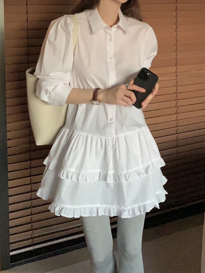 FORMSTUDIO東大門實拍女士新品職業休閑人氣真品連衣裙荷葉邊FORMSTUDIO連衣裙