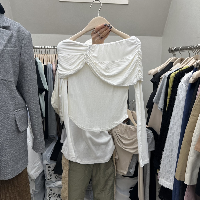 ASCEND東大門實拍女裝新款真品熱賣職業推薦25春夏時尚長袖T恤ASCEND長袖T恤