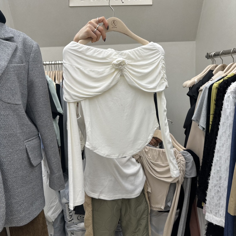 ASCEND東大門實拍女裝新款真品熱賣職業推薦25春夏時尚長袖T恤ASCEND長袖T恤