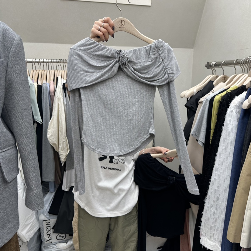ASCEND東大門實拍女裝新款真品熱賣職業推薦25春夏時尚長袖T恤ASCEND長袖T恤圖色3