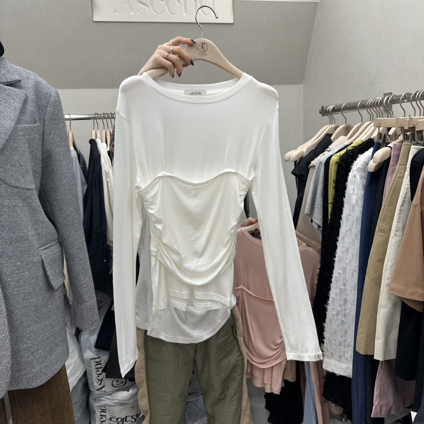 ASCEND韓國直郵女士新品真品休閑25春夏時尚人氣熱賣長袖T恤ASCEND長袖T恤
