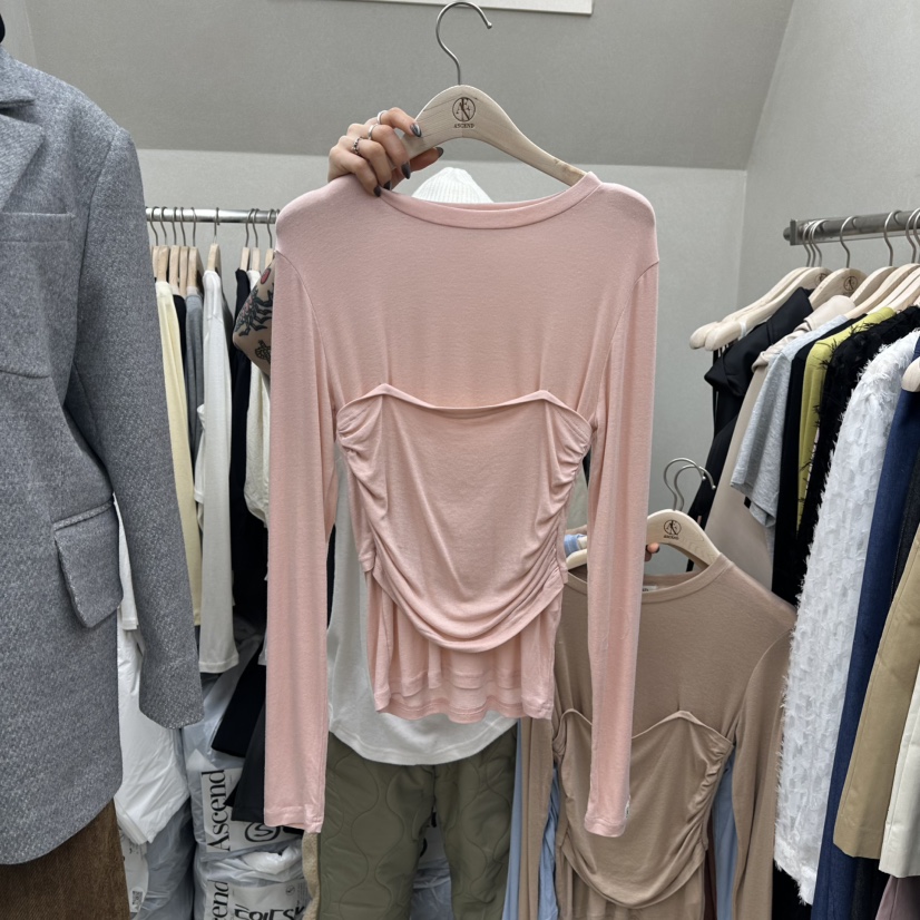 ASCEND韓國直郵女士新品真品休閑25春夏時尚人氣熱賣長袖T恤ASCEND長袖T恤圖色2