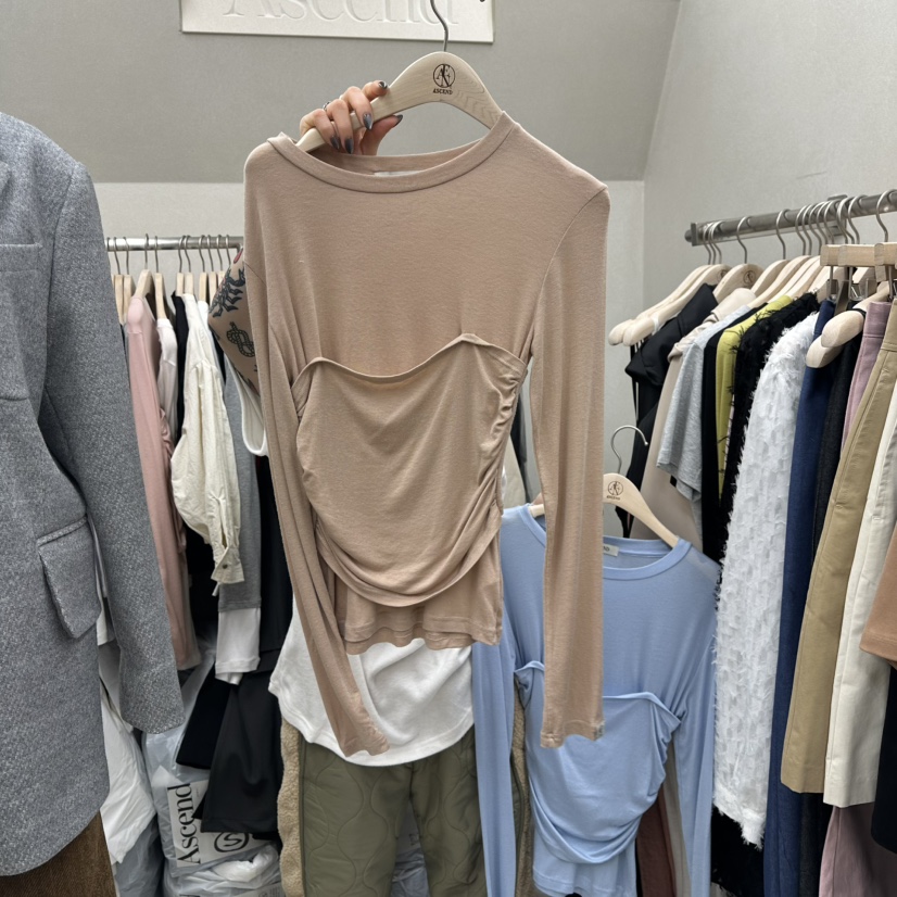 ASCEND韓國直郵女士新品真品休閑25春夏時尚人氣熱賣長袖T恤ASCEND長袖T恤圖色3