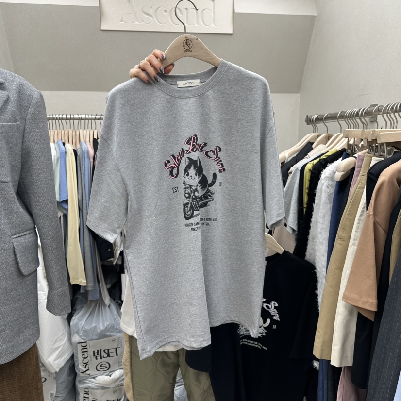 ASCEND東大門實拍女裝新款時尚休閑25春夏職業真品熱賣推薦T恤ASCENDT恤圖色3