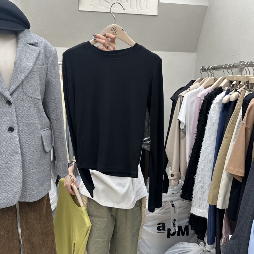 ASCEND韓國代購女裝新款25春夏職業時尚人氣真品熱賣長袖T恤ASCEND長袖T恤圖色4