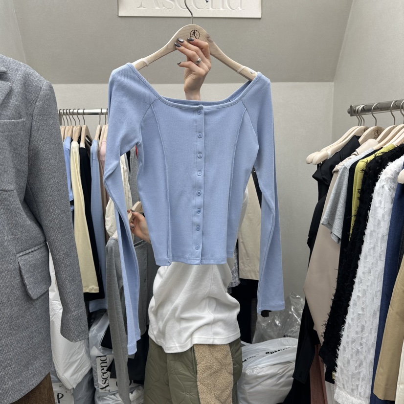 ASCEND韓國直郵女裝新款真品職業人氣推薦熱賣長袖T恤羊毛衫ASCEND長袖T恤圖色2