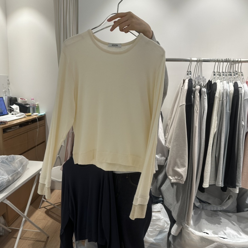STORIES韓國直郵東大門實拍女裝新品25春夏時尚人氣長袖T恤STORIES長袖T恤