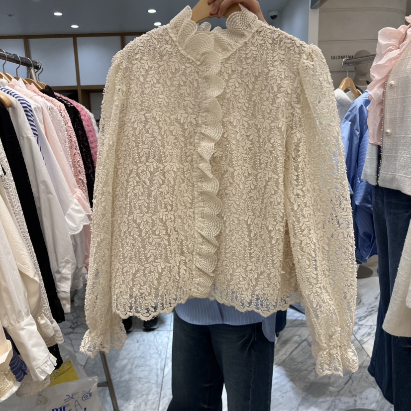 A韓國直郵東大門實拍女裝新品真品職業人氣熱賣25春夏襯衫蕾絲衫A STORE襯衫/蕾絲衫圖色3