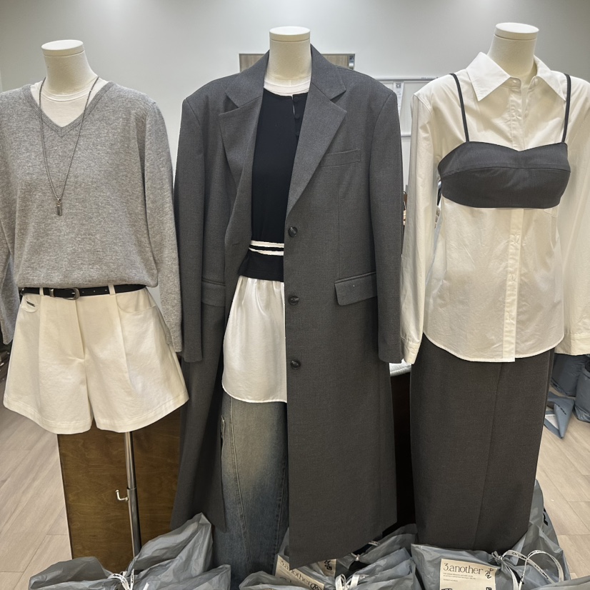 3 ANOTHER韓國直郵女裝新款推薦真品熱賣25春季中長款大衣寬松3 ANOTHER中長款大衣