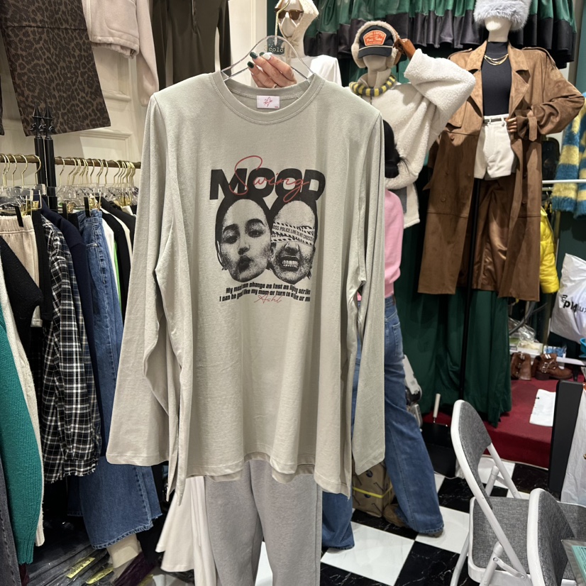 3COLOR韓國直郵女裝新品人氣長袖T恤Three color長袖T恤圖色2