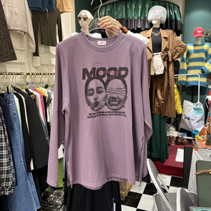 3COLOR韓國直郵女裝新品人氣長袖T恤Three color長袖T恤圖色3