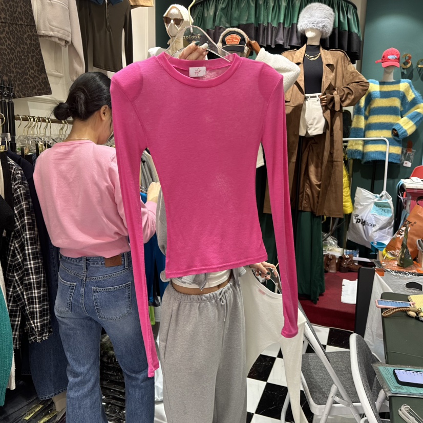 3COLOR韓國直郵東大門代購女裝新品真品長袖T恤Three color長袖T恤圖色2