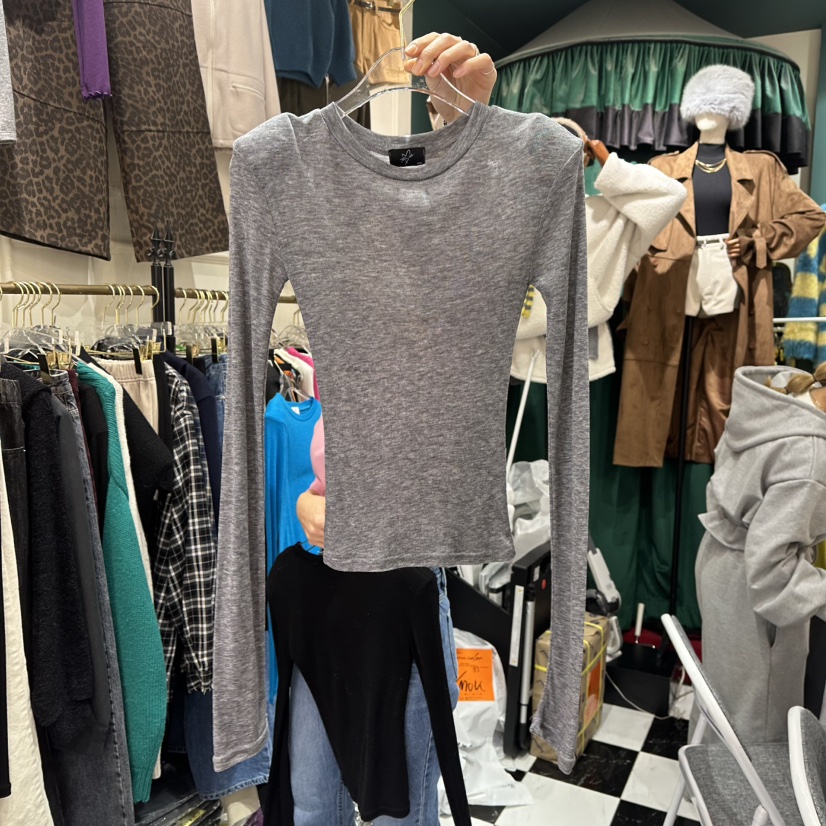3COLOR韓國直郵東大門代購女裝新品真品長袖T恤Three color長袖T恤圖色4