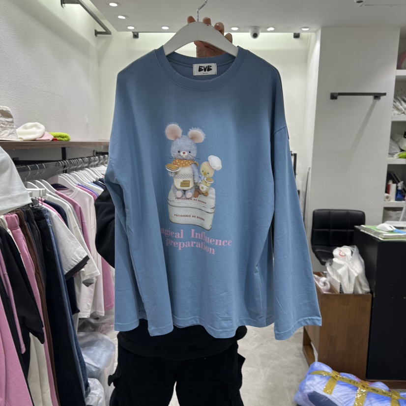 EVE韓國直郵女裝新品25春夏時尚真品25春季職業熱賣長袖T恤EVE長袖T恤圖色2