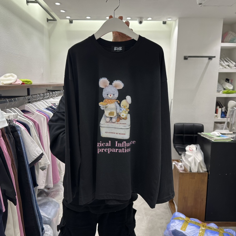 EVE韓國直郵女裝新品25春夏時尚真品25春季職業熱賣長袖T恤EVE長袖T恤圖色4