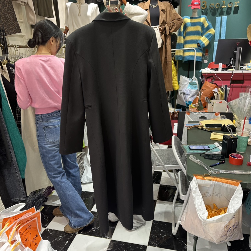 3COLOR韓國直郵東大門代購女裝新款真品長款風衣Three color長款風衣