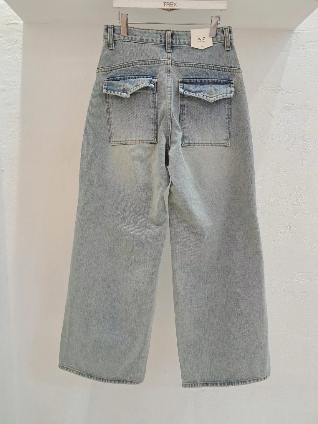 WIZ2直郵韓國代購女裝新品休閑25春季職業熱賣人氣真品牛仔褲WIZ2牛仔褲