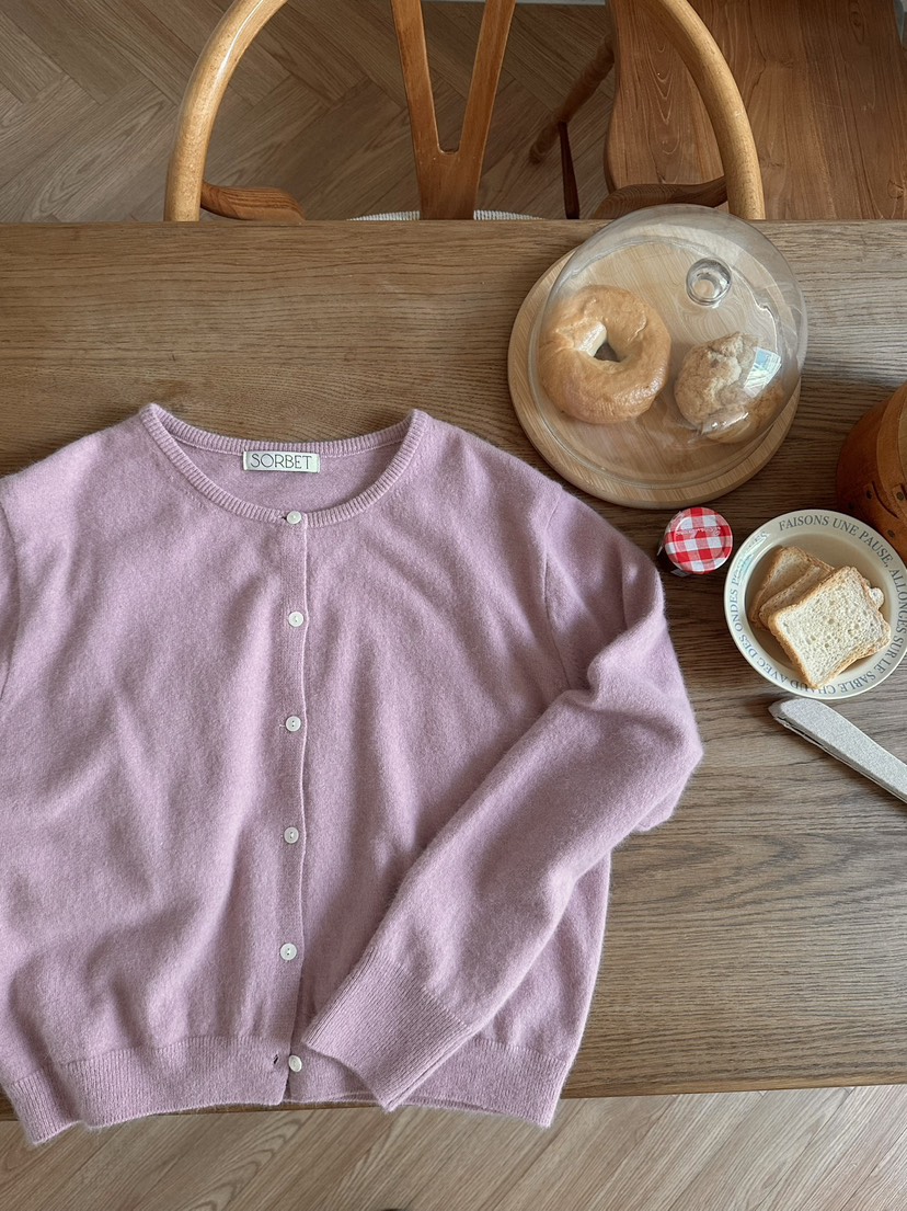 SORBET韓國直郵東大門實拍女裝新品休閑熱賣人氣針織衫開衫SORBET/flat white針織衫