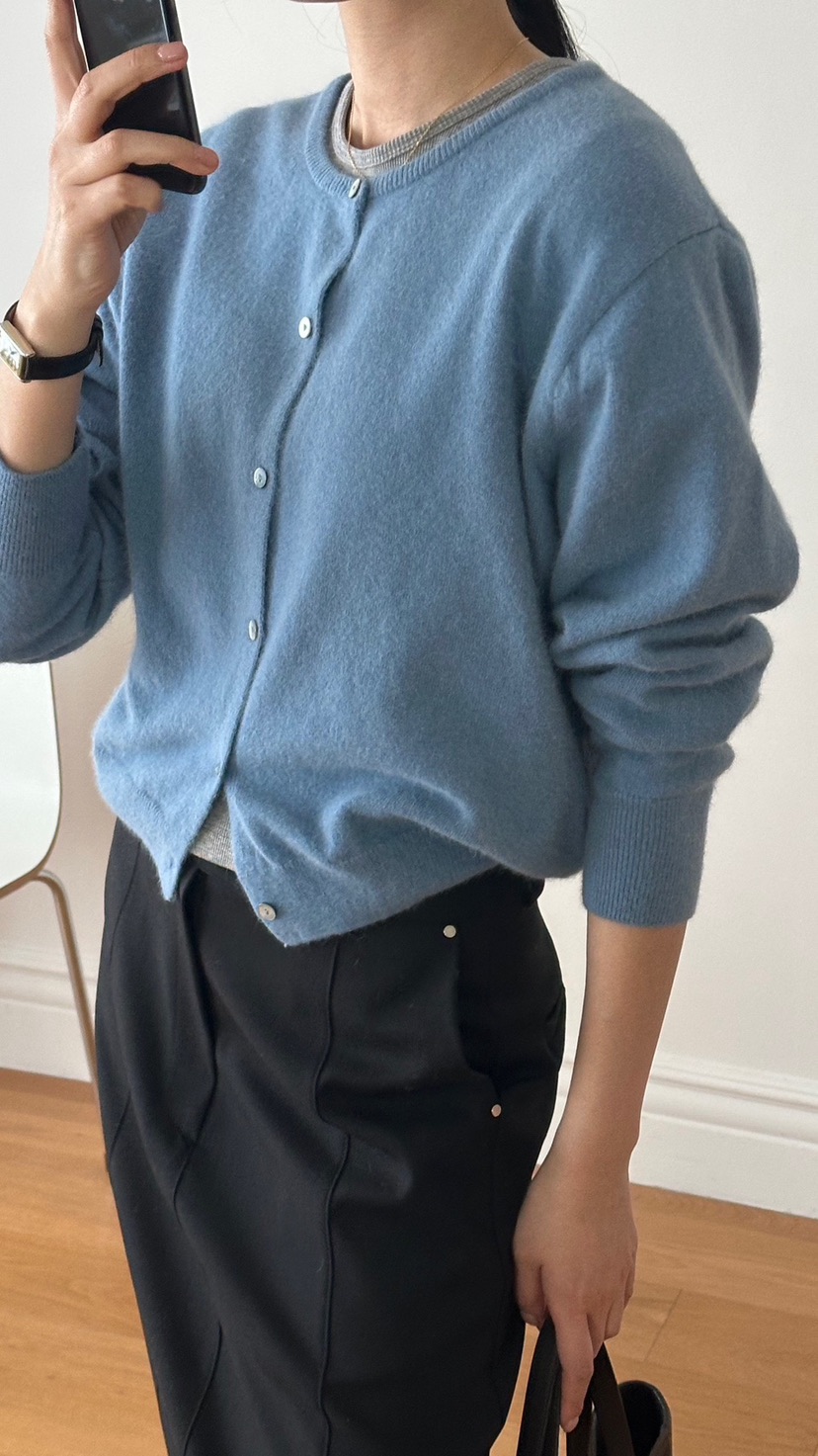 SORBET韓國直郵東大門實拍女裝新品休閑熱賣人氣針織衫開衫SORBET/flat white針織衫