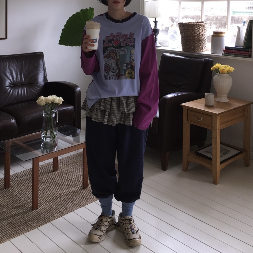 ARCHIVE-P韓國直郵東大門代購女裝新品休閑時尚25春夏裙褲格紋ARCHIVE-P裙褲