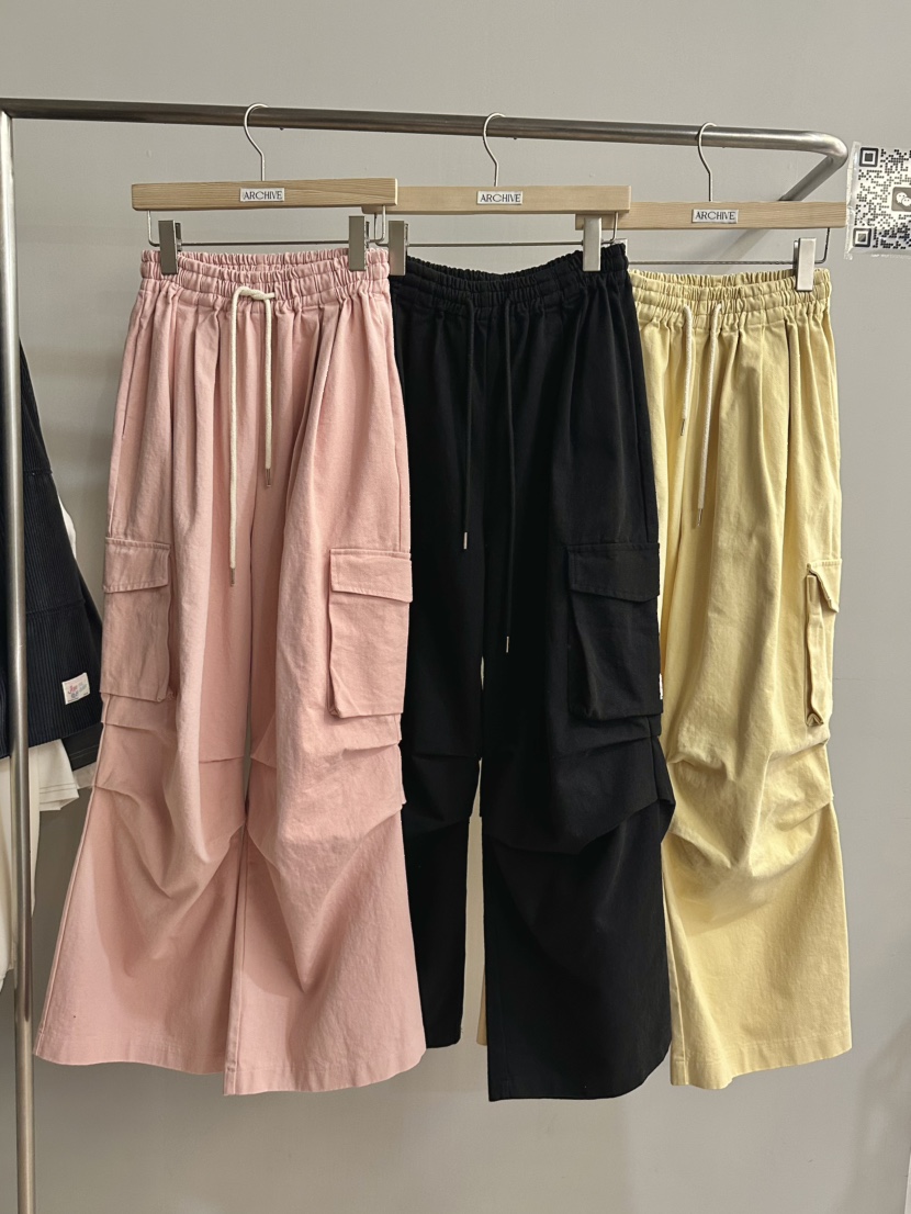 ARCHIVE-P直郵韓國代購女裝新款職業休閑真品25春夏休閑褲口袋ARCHIVE-P休閑褲