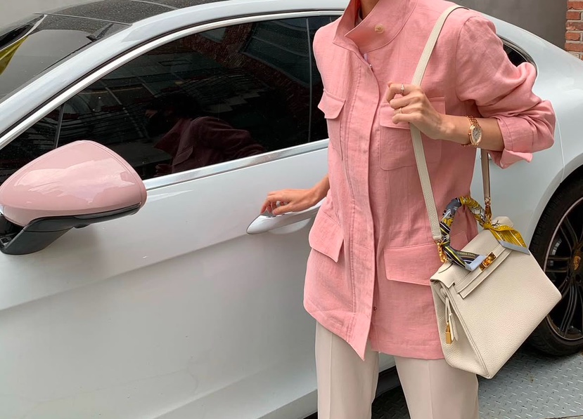 AWESOME-L韓國直郵東大門代購女裝新品25春季人氣夾克亞麻AWESOME-L夾克