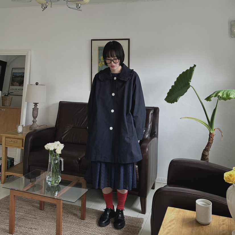 ARCHIVE-P韓國直郵東大門實拍女裝新款人氣推薦中長款大衣ARCHIVE-P中長款大衣