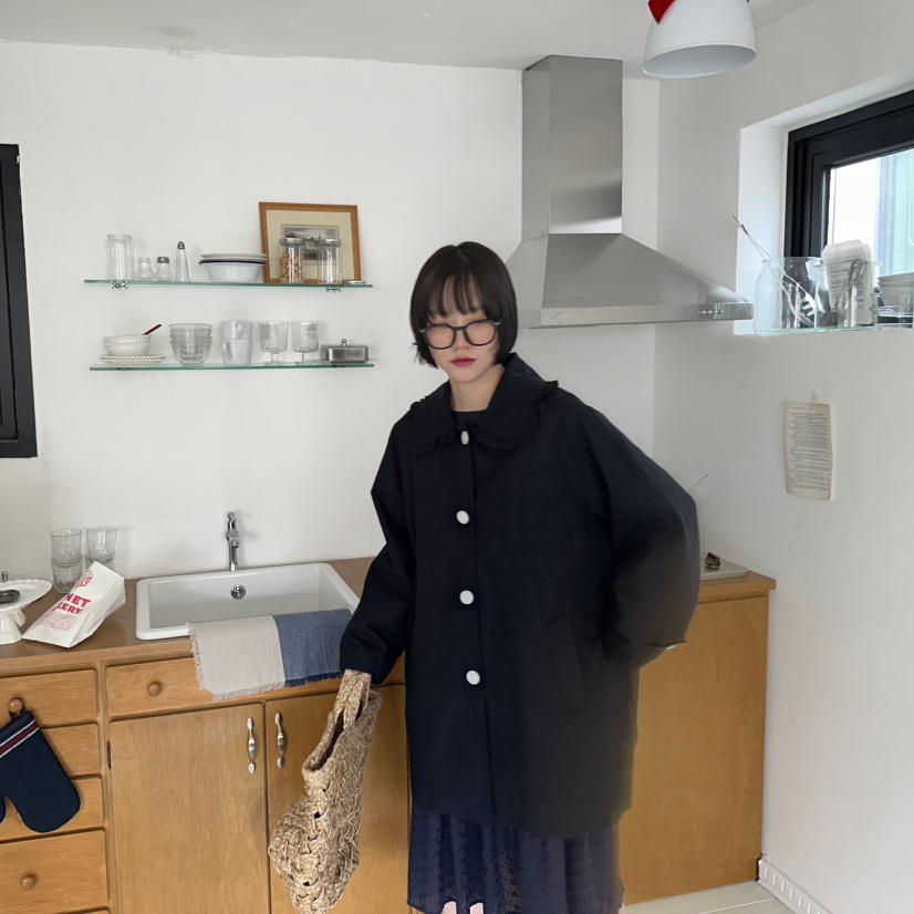 ARCHIVE-P韓國直郵東大門實拍女裝新款人氣推薦中長款大衣ARCHIVE-P中長款大衣