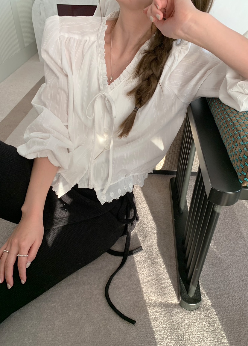 MELLOUNGE-멜라운지-T東大門代購女士新品人氣襯衫蕾絲衫MELLOUNGE-T襯衫/蕾絲衫