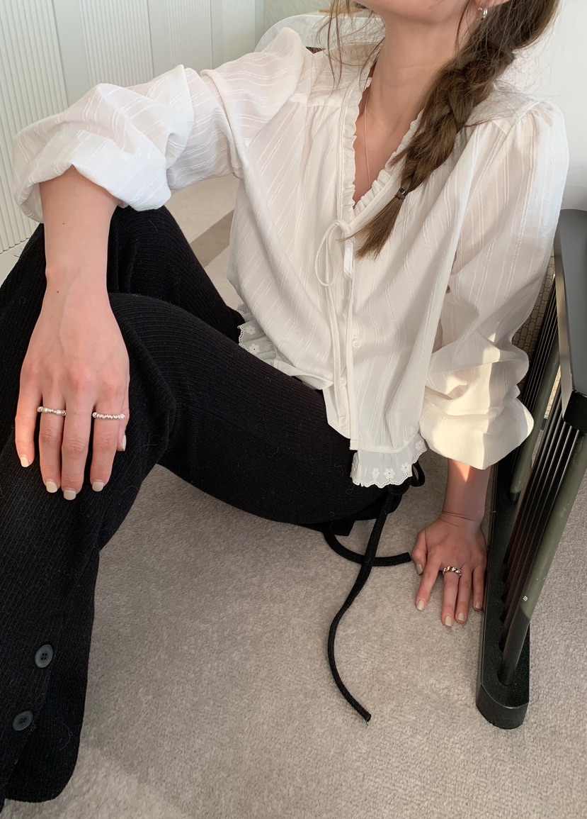 MELLOUNGE-멜라운지-T東大門代購女士新品人氣襯衫蕾絲衫MELLOUNGE-T襯衫/蕾絲衫